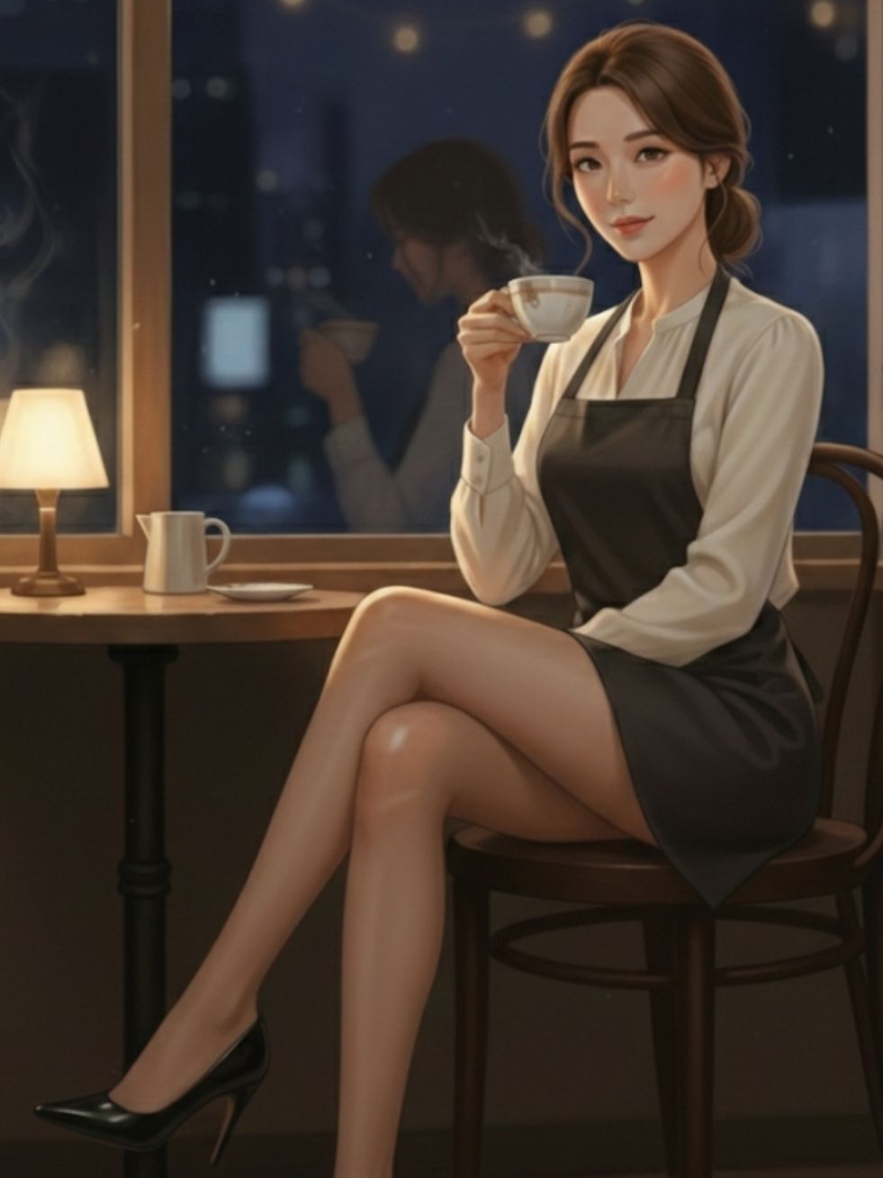 닫은 뒤에만 웃는 유부녀 알바생 대표 이미지