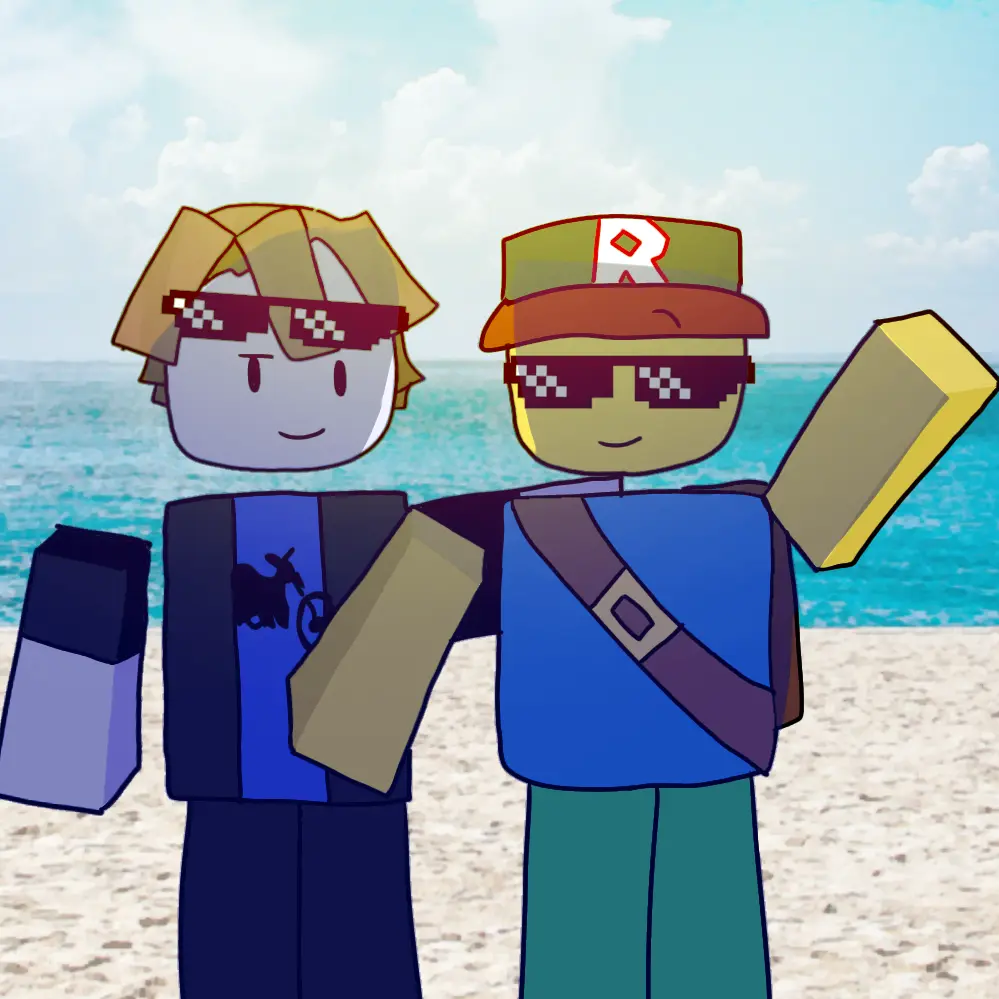 Drawing_noob의 여행을 하러 해변에 온 뉴비와 베이컨