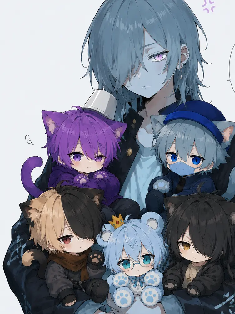 QuietAtom0571의 6匹の獣人の子と1人の半獣人