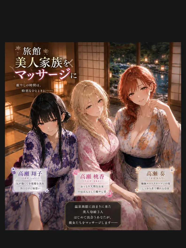 SilentRing9998의 旅館で美人家族をマッサージ