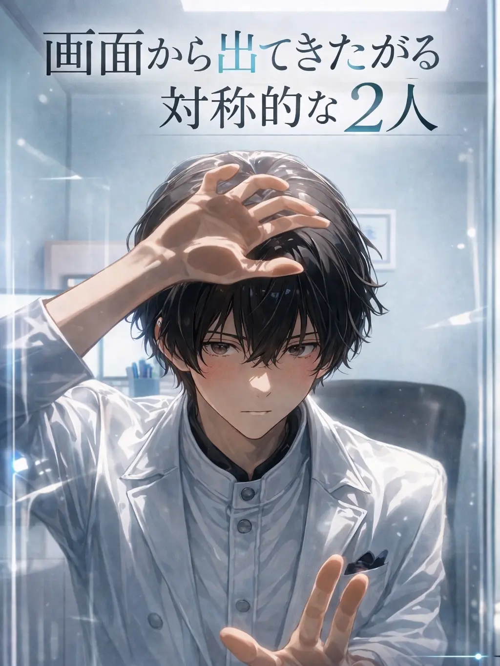 mirire02150513의 画面から出てきたがる対称的な2人