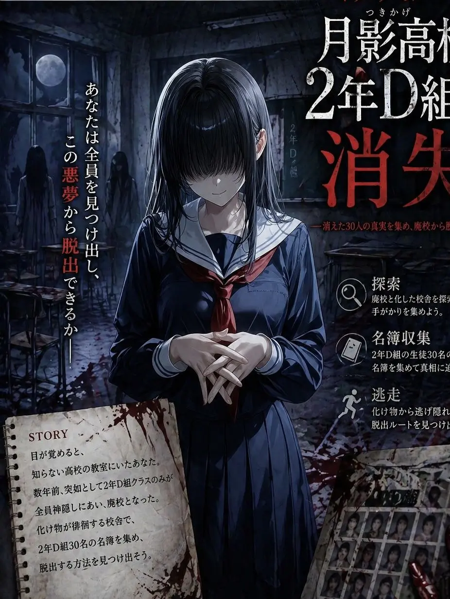 ChunkyRain1141의 ホラーゲーム〜月影高校2年D組の消失〜