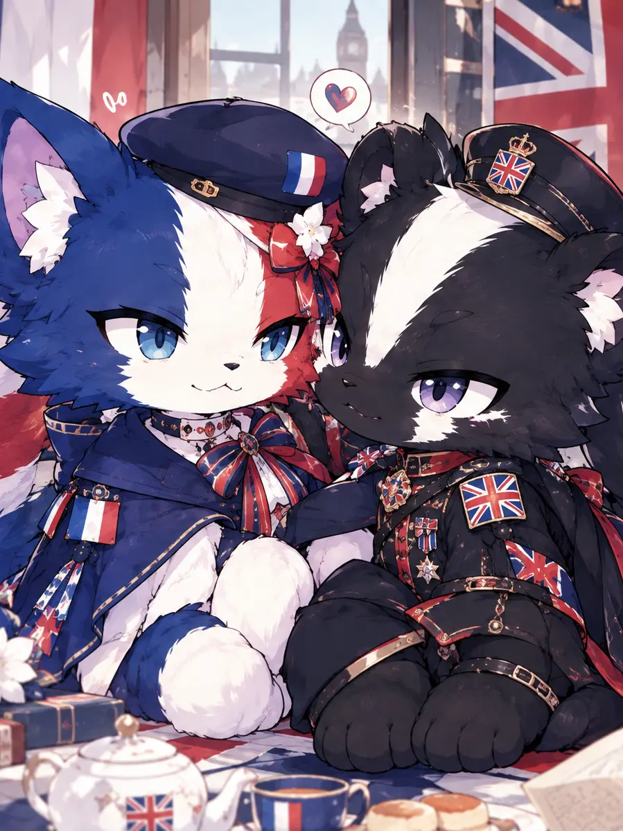 Fart_skunk_kemono의 France and UK Couple~