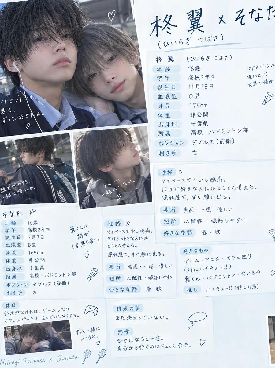 syua_omoti의 バドミントン部の男の子と恋人。