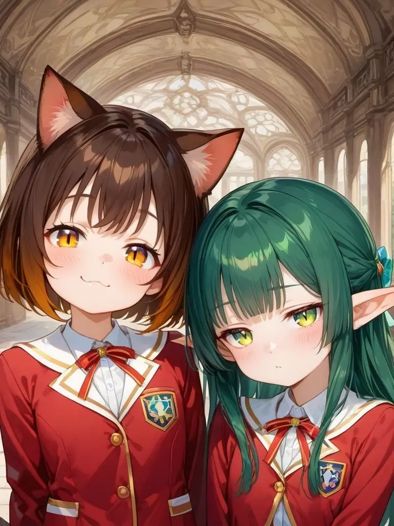 komorebikobo의 ニャー先輩とエルフ後輩
