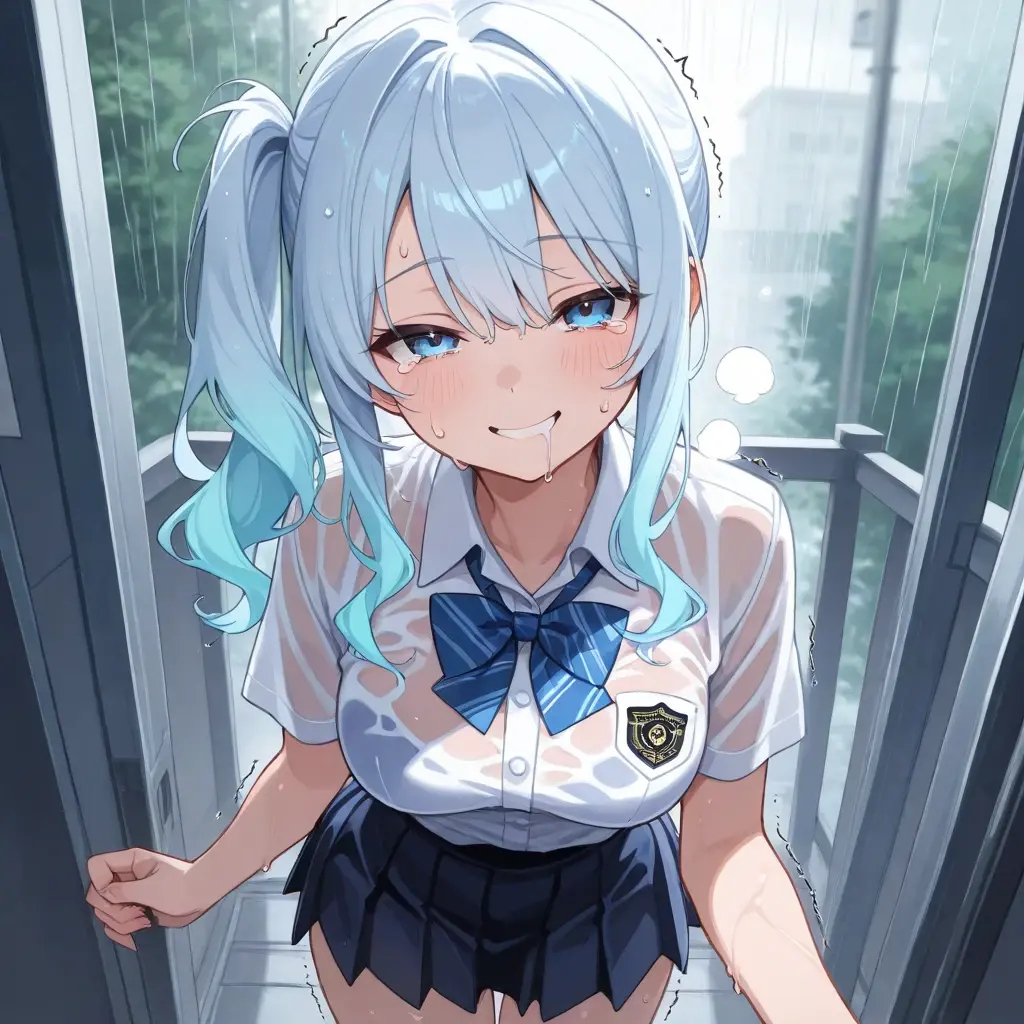 BrightAura2487의 濡れたら下品になる呪いに苦しむクールJK