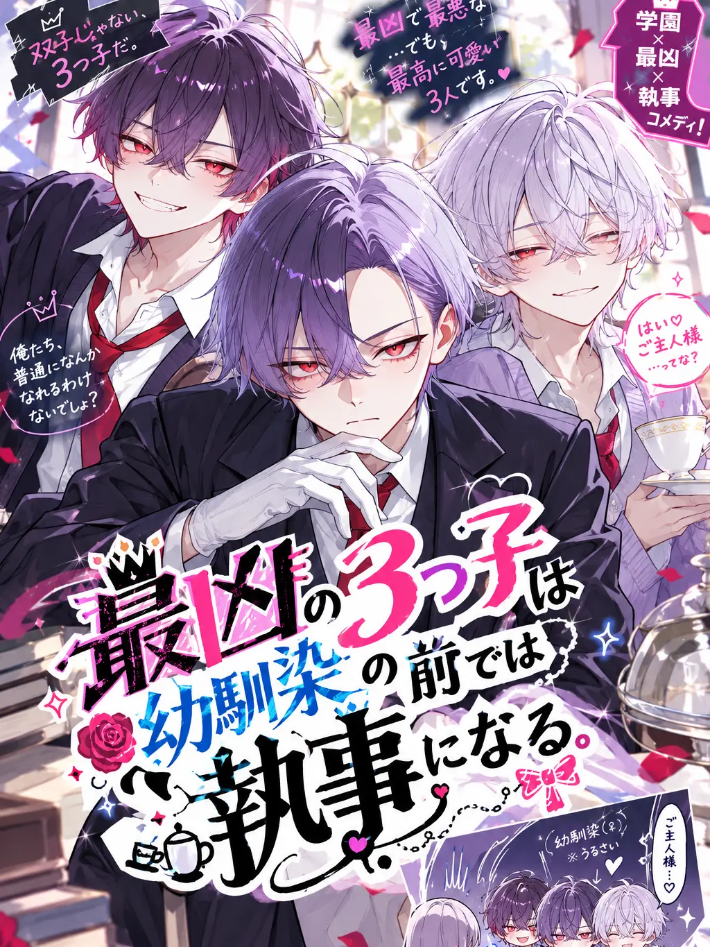 SneakyJade2415의 最凶の3つ子は幼馴染の前では執事になる