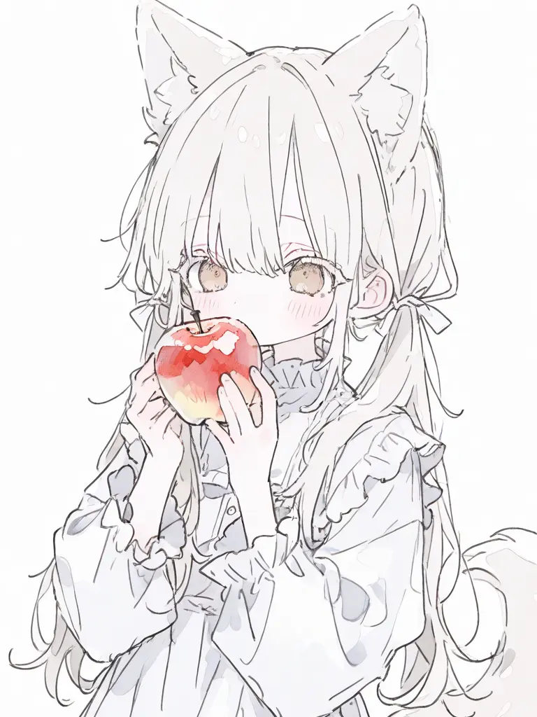 makana-main의 リンゴ大好きオオカミちゃん🐺もち