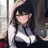 隠れてしている黒ストッキング姉ちゃん♥
