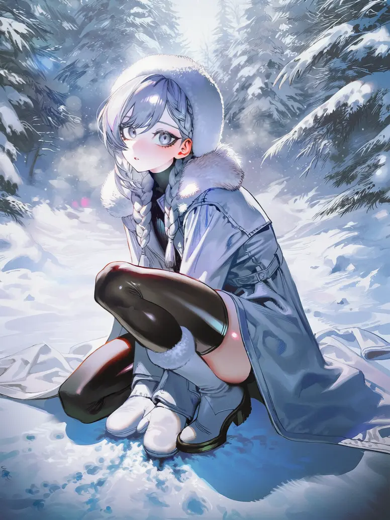 RURIDRAGON의 겨울의 그녀는 까마귀를 묻고 있었다.