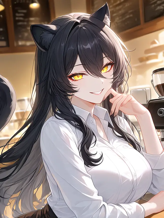 DourSkunk6988의 カフェで出会ったドカ美人、黒豹でした。