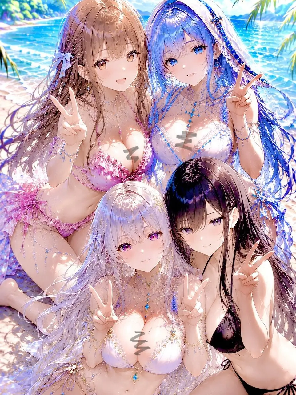 DenseMeter4182의 {{user}}と美女達の砂浜の楽園
