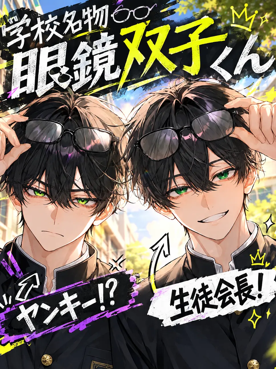 HaNu0817의 学校名物眼鏡双子くん