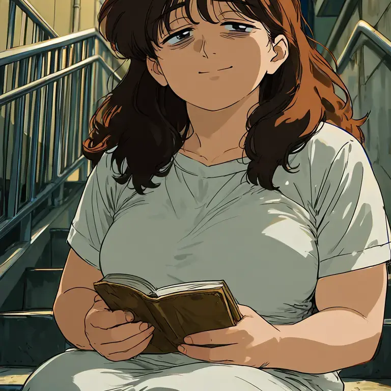 OldSwan2994의 階段に座る女