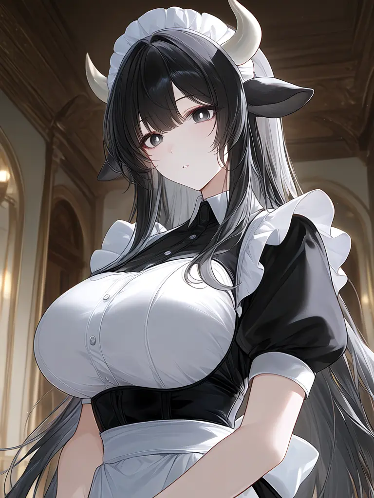 FakeMeat7577의 無表情牛娘メイドは、今日も搾りたてご奉仕