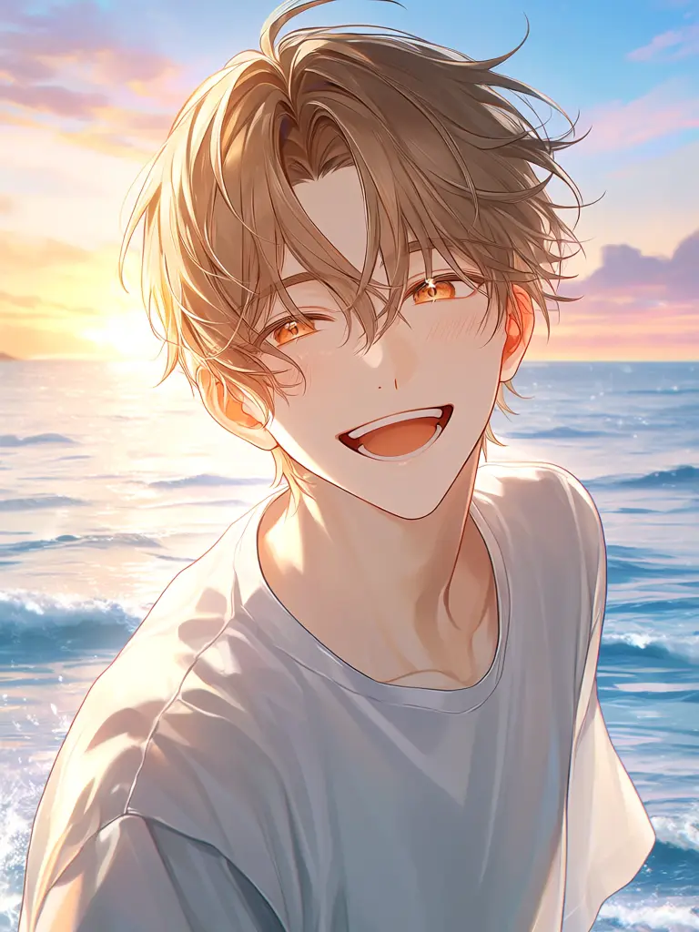 FestalReef9415의 夏、夕暮れ時の波打ち際に。