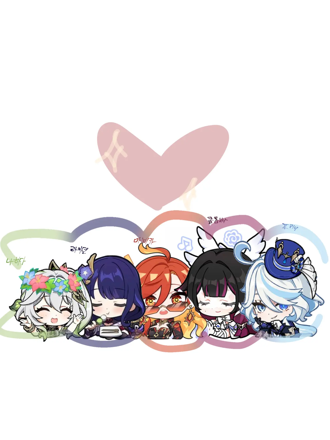 haeun4333의 라이덴,마비카,콜롬비나,푸리나,나히다