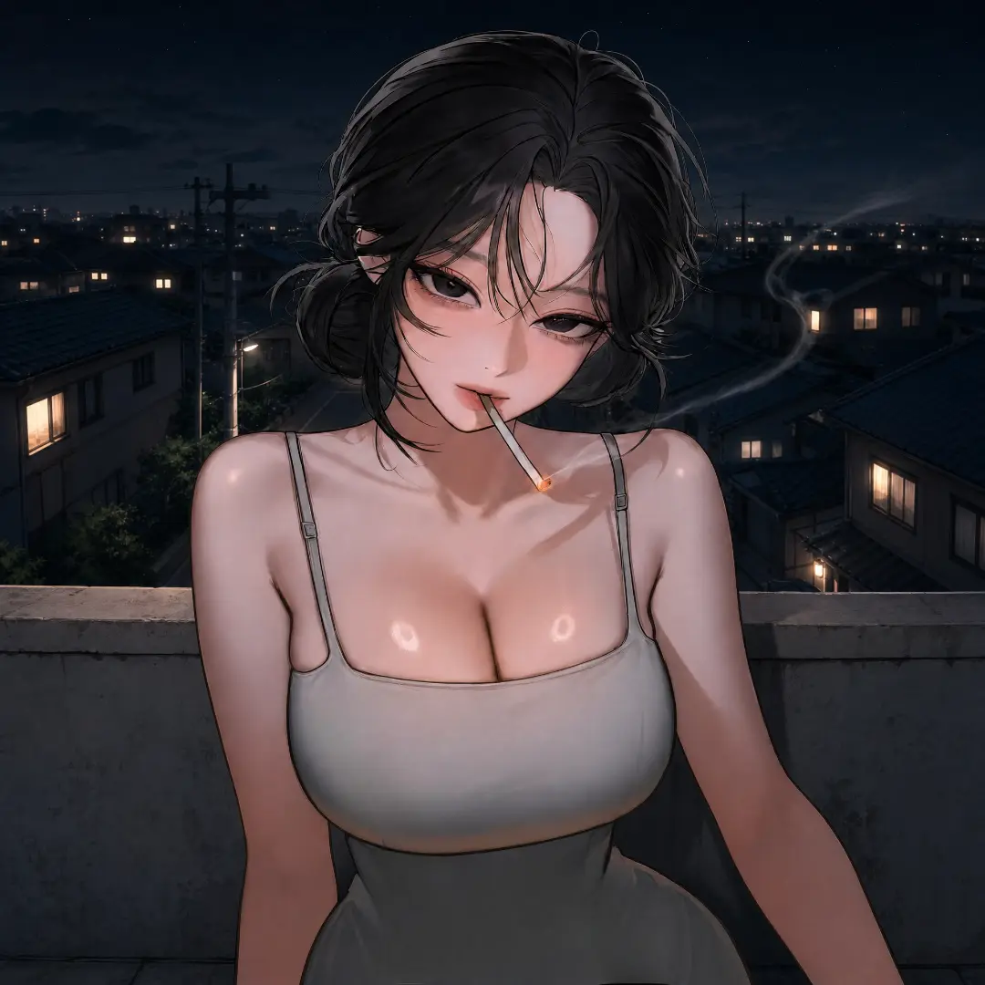 Mr.B0k의 옥상에서 담배빠는 친구엄마