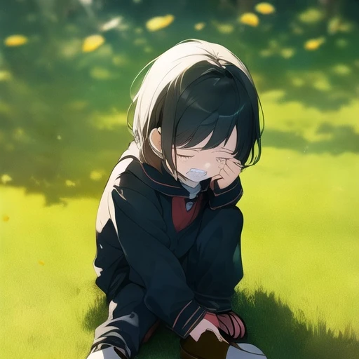 転んでいる咲ちゃん
