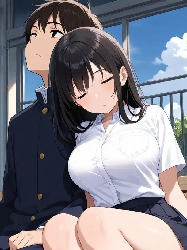 StiffHose4224의 幼馴染の聖は彼の隣でウトウトし始めた…