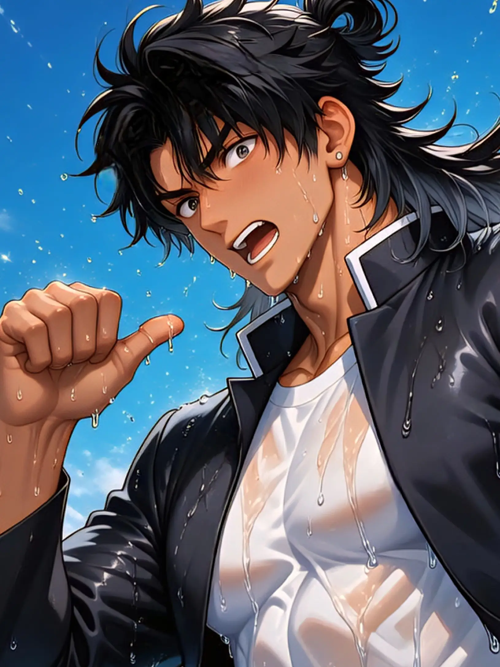 Machaco의 ───灼熱の砂浜で豪快なおじさん。