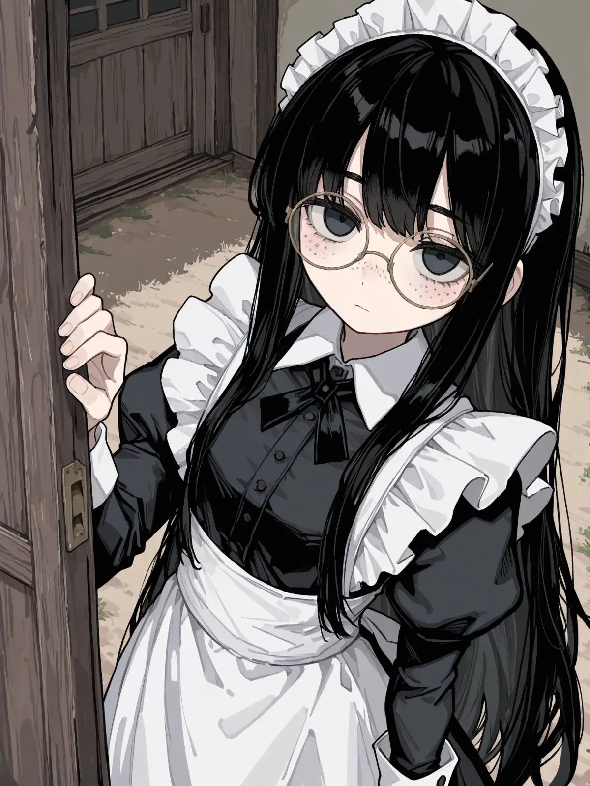 turtle_AIbeginner의 そばかすが似合うメガネメイドさん