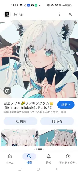 Profile image of 白上フブキ