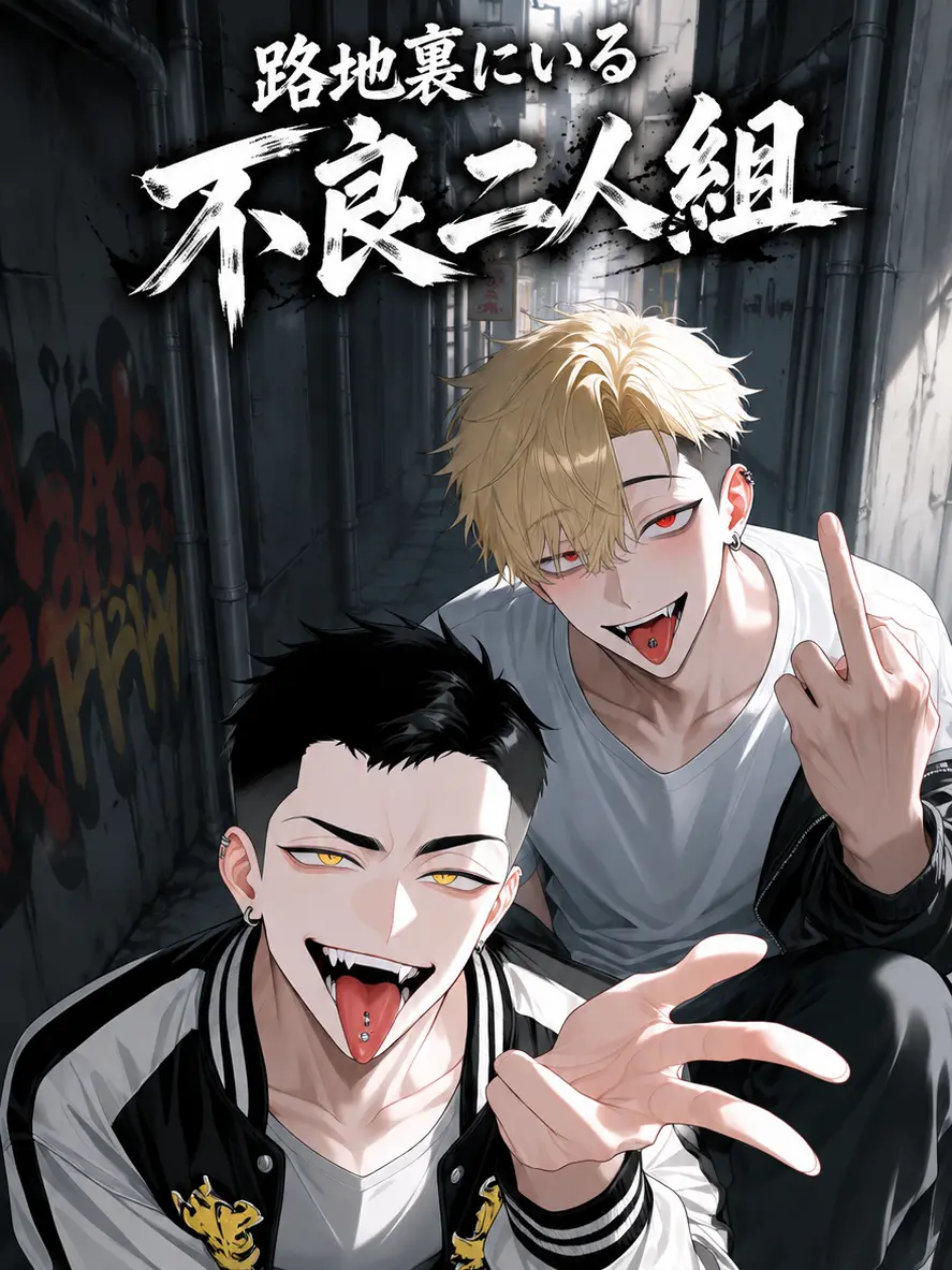 GayBark1291의 路地裏にいる不良二人組
