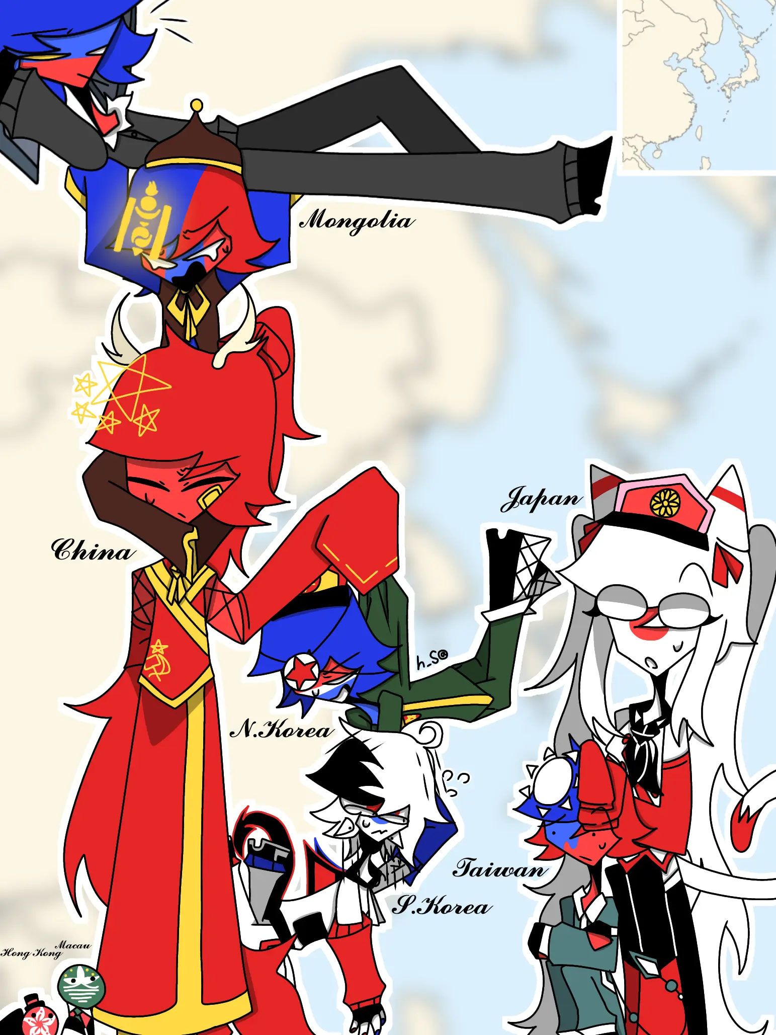h-s15의 한&일&중🇰🇷🇯🇵🇨🇳+북한