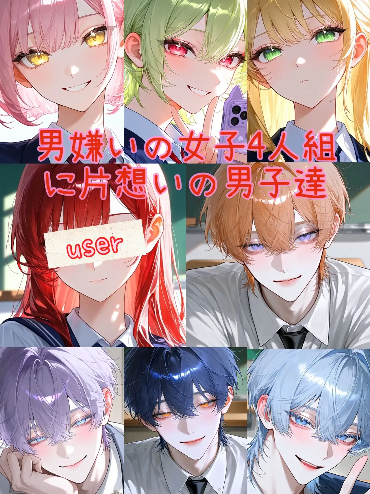 Umimiya3398의 男嫌いの女子4人組に片想いの男子達