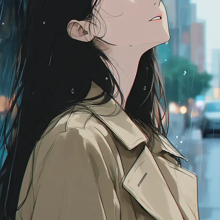 SmokyStool8893의 비 내리는 카페 앞에서