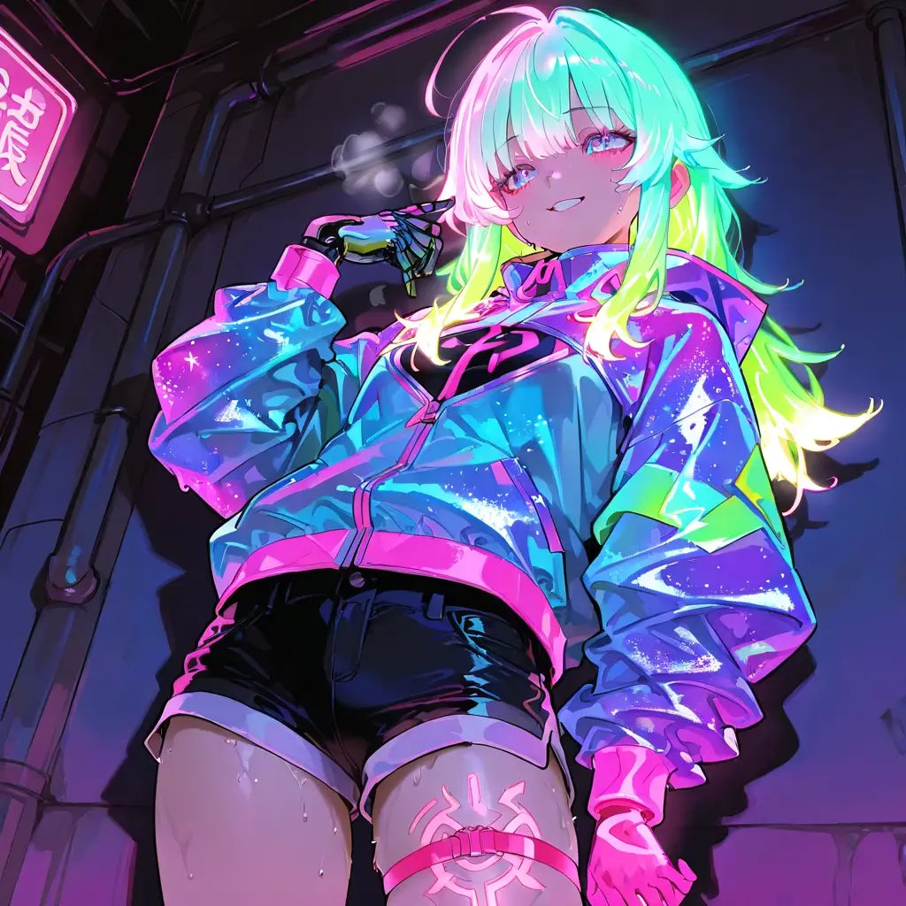 BrightAura2487의 サイバーパンクギャルとあなたの甘々な冒険