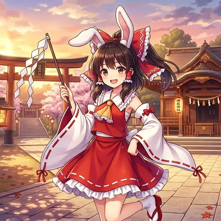 ANLE의 うさぎの耳が付いた霊夢