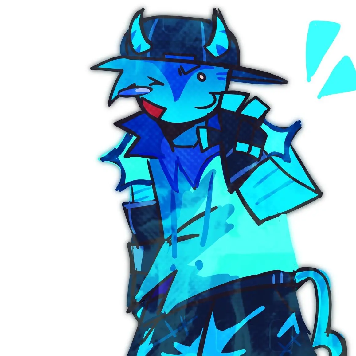 kimself.의 쿨키드를 후라이팬으로 때리는 블루듀드