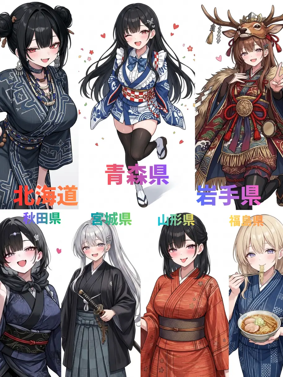 BeanCat의 北海道・東北地方の擬人化