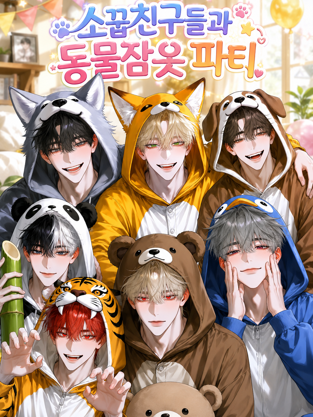 소꿉친구들과 동물잠옷 파티 대표 이미지