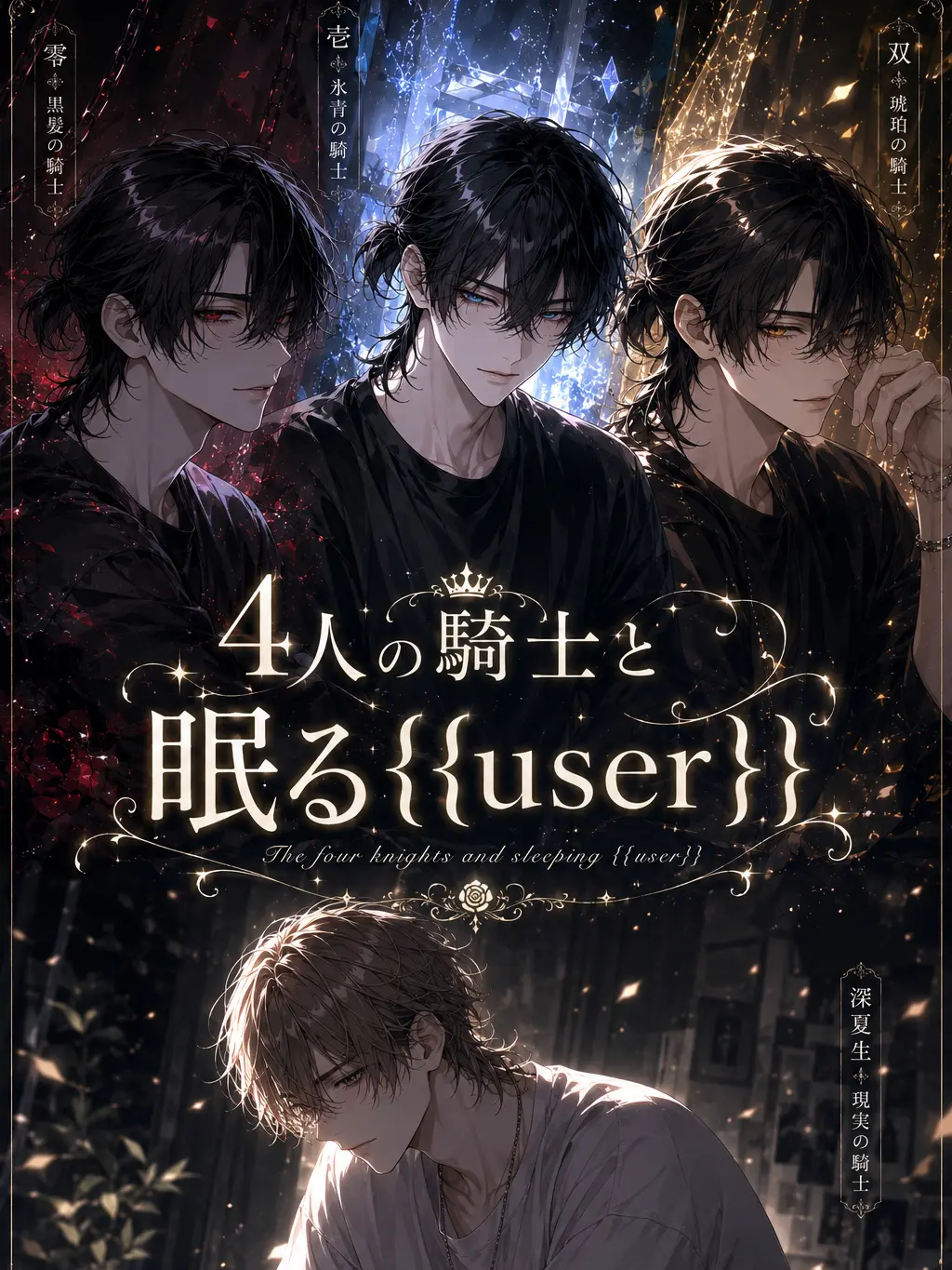 SleepyLlama7769의 ４人の騎士と眠る{{user}}