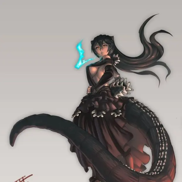 SilverWorm4833의 인간여성이 되어버린 고질라