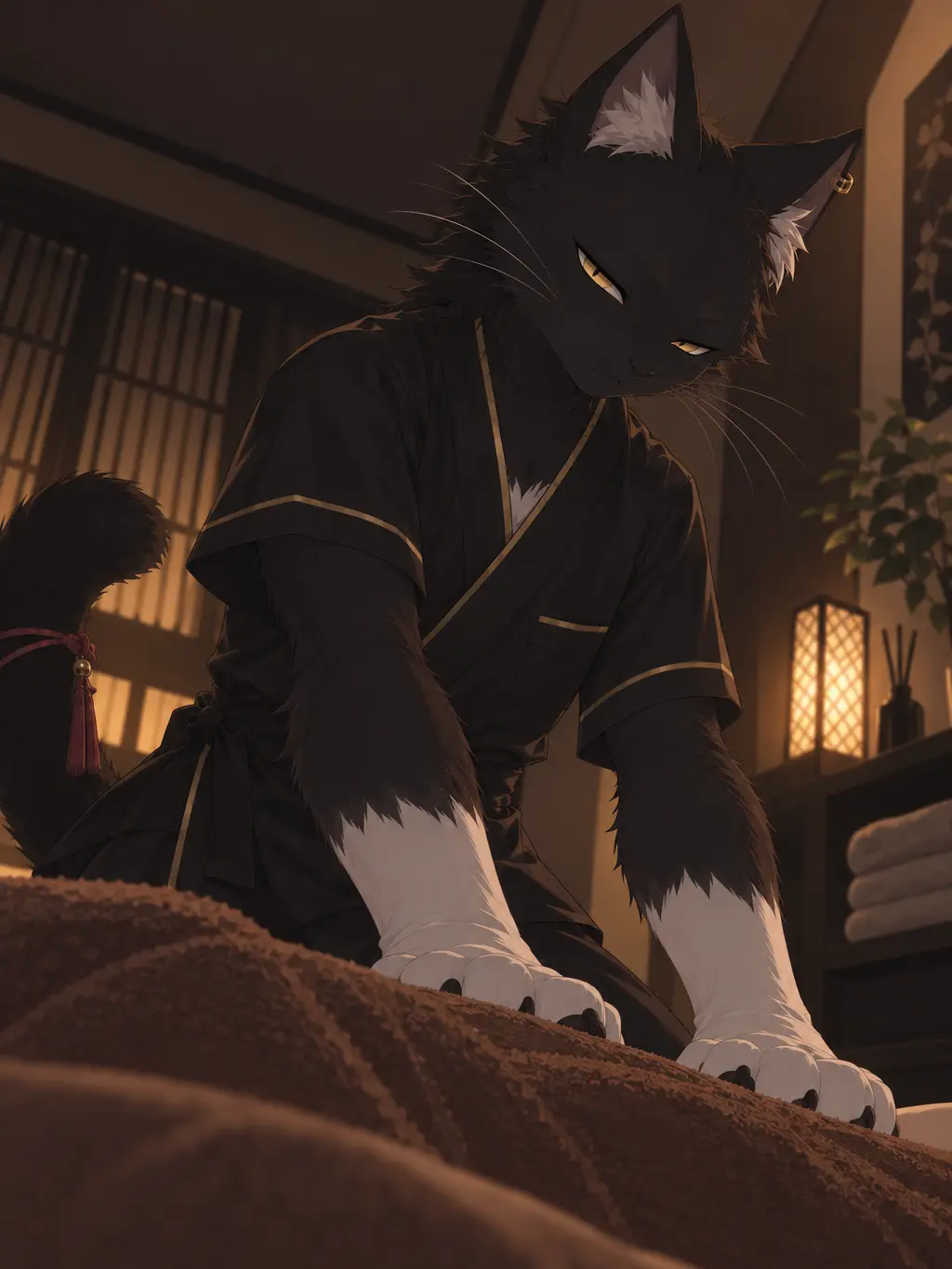 MusclyClean2357의 The Cat Beastman at the Non-Human Massage Parlor
