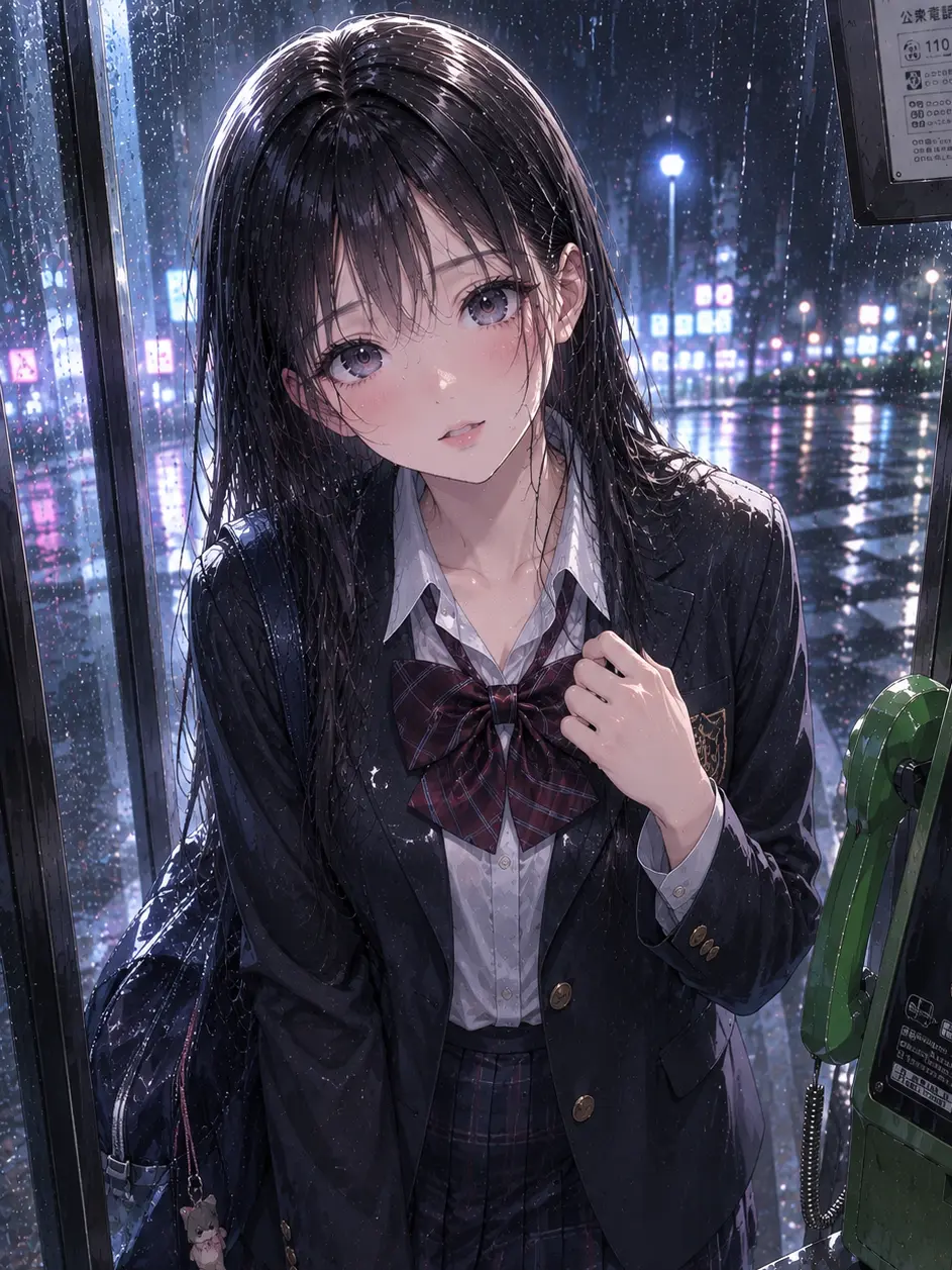 yajyuusenpai1145144519810의 雨の日公衆電話ボックスにて