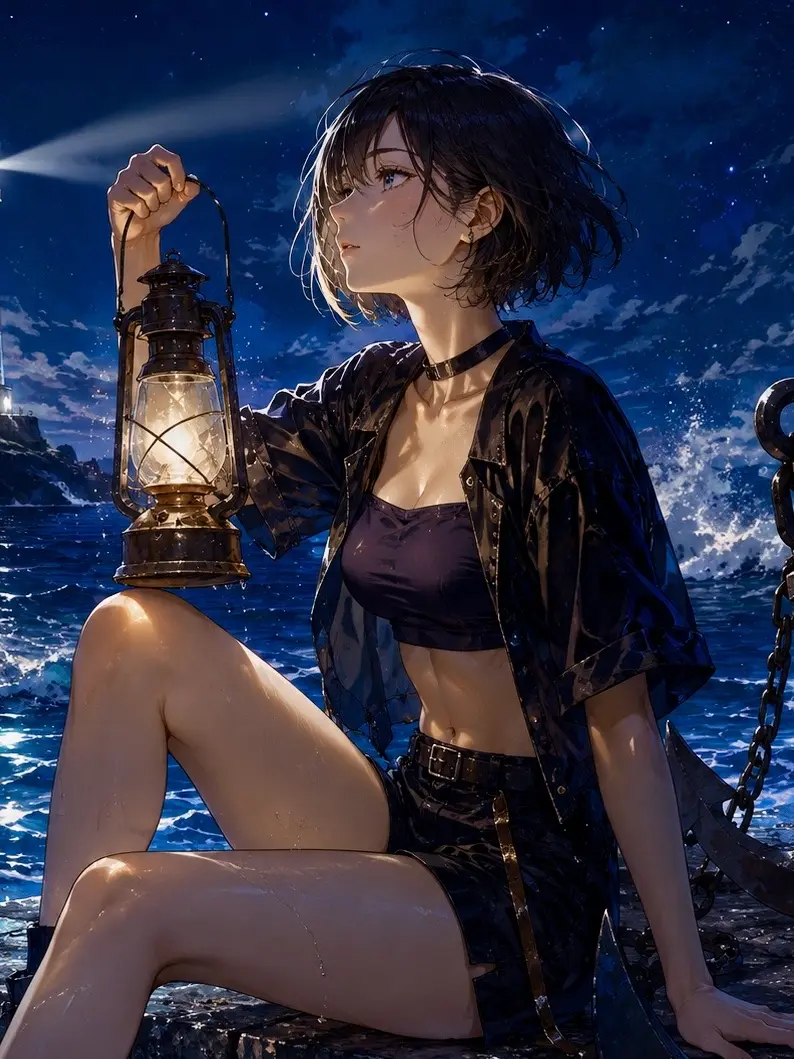 tenziku109의 夜の海、約束の灯火