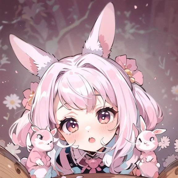 ピンク色ウサギ娘