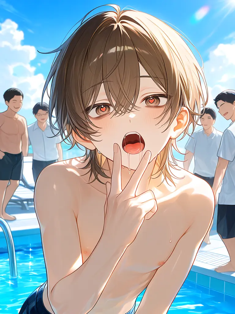 FatLens2601의 腐男子友達とプール来てみた