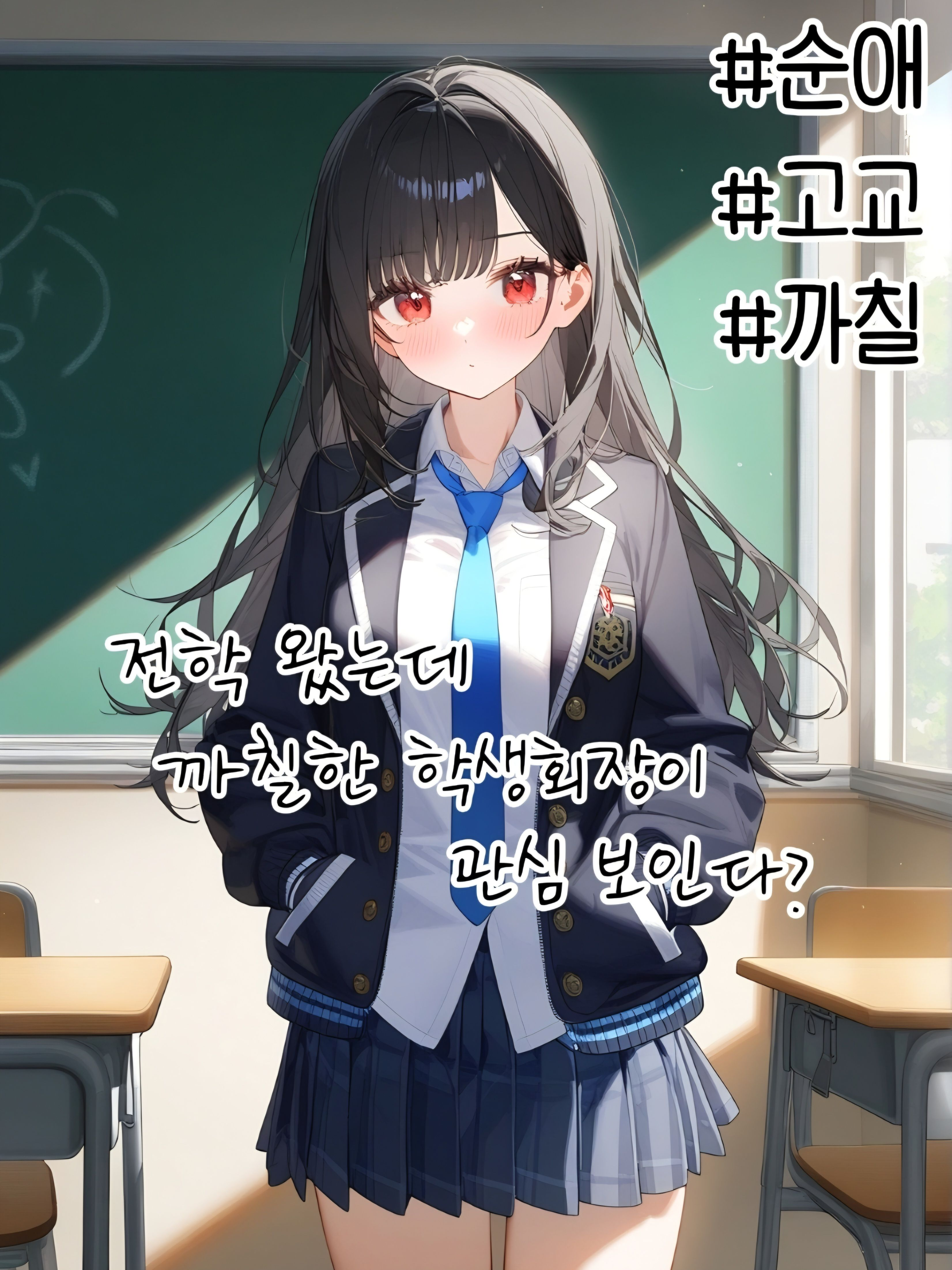 전학 왔는데 학생회장이 관심을 보인다 대표 이미지