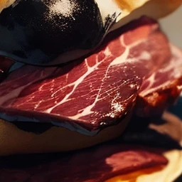 참께빵 위에 순살고기 페티