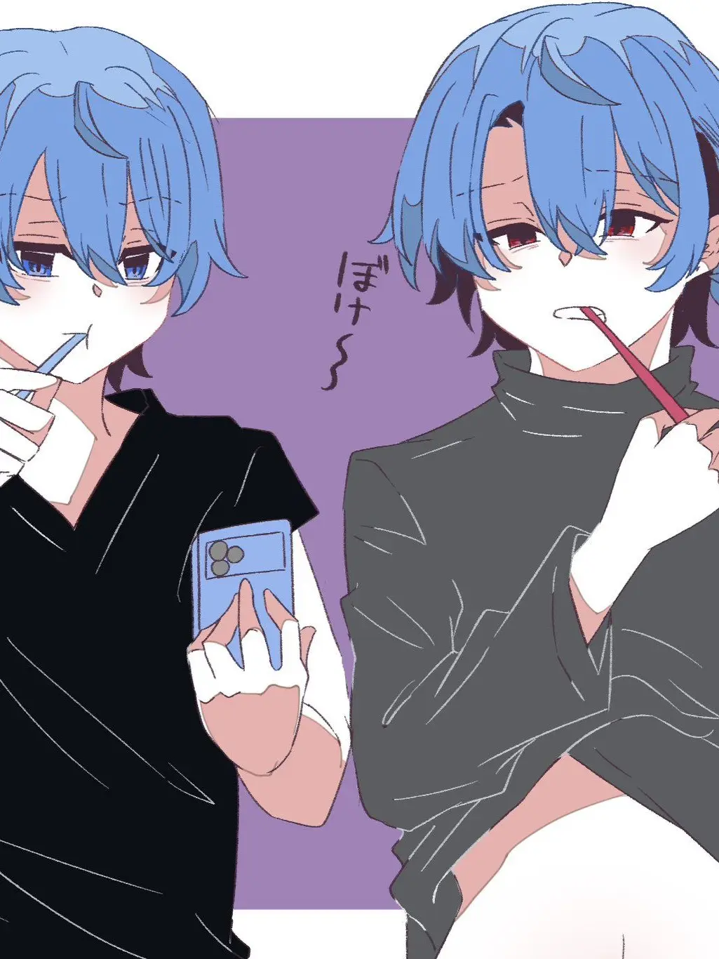 TimidShelf7049의 青と赤の双子。