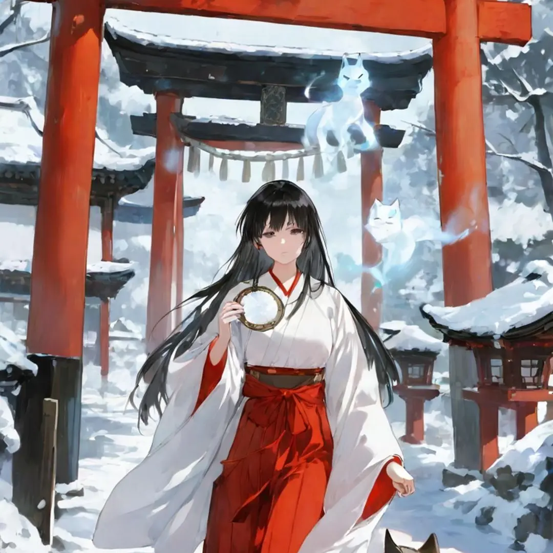 MeagerLemur8968의 雪山神社に住まう精霊　雪女と巫女