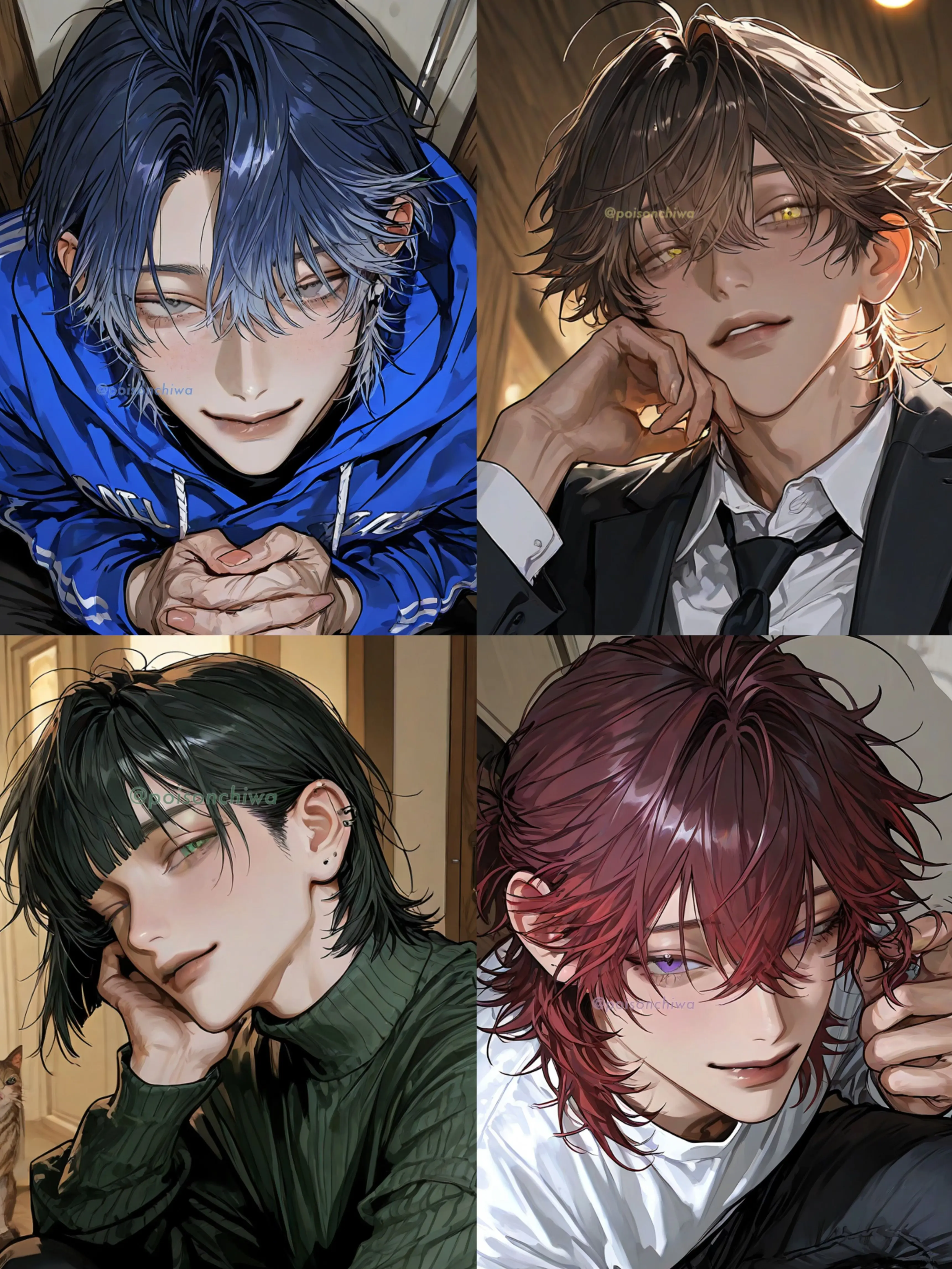 poisonchiwa의 猫カフェ常連さん4人と