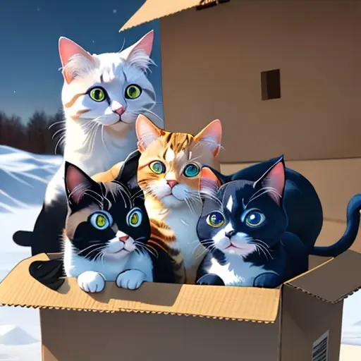 TallFluff8965의 네마리의 고양이