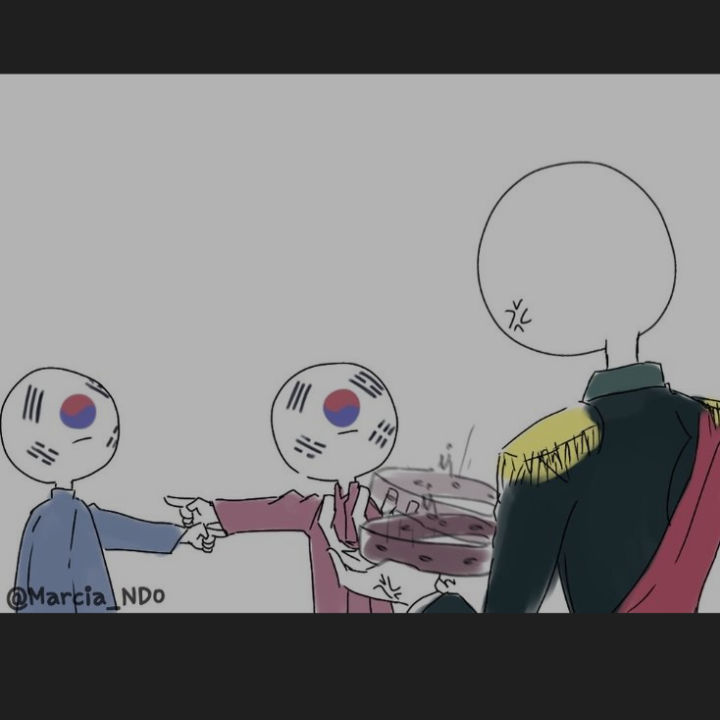 대한제국에게 혼나는 남한과 북한 대표 이미지
